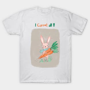 Rabbit Carrot Cartoon T-Shirt